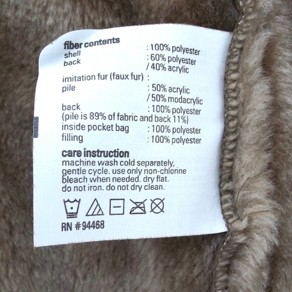 Vintage ESPRIT Faux Suede Tan Coat or Jacket, Lined, Removable Hood, Size XL EC - Picture 9 of 14